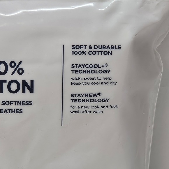 Jockey Generation Mens Staycool Staynew V Neck T Shirt White 100% Cotton Size S - Picture 5 of 8